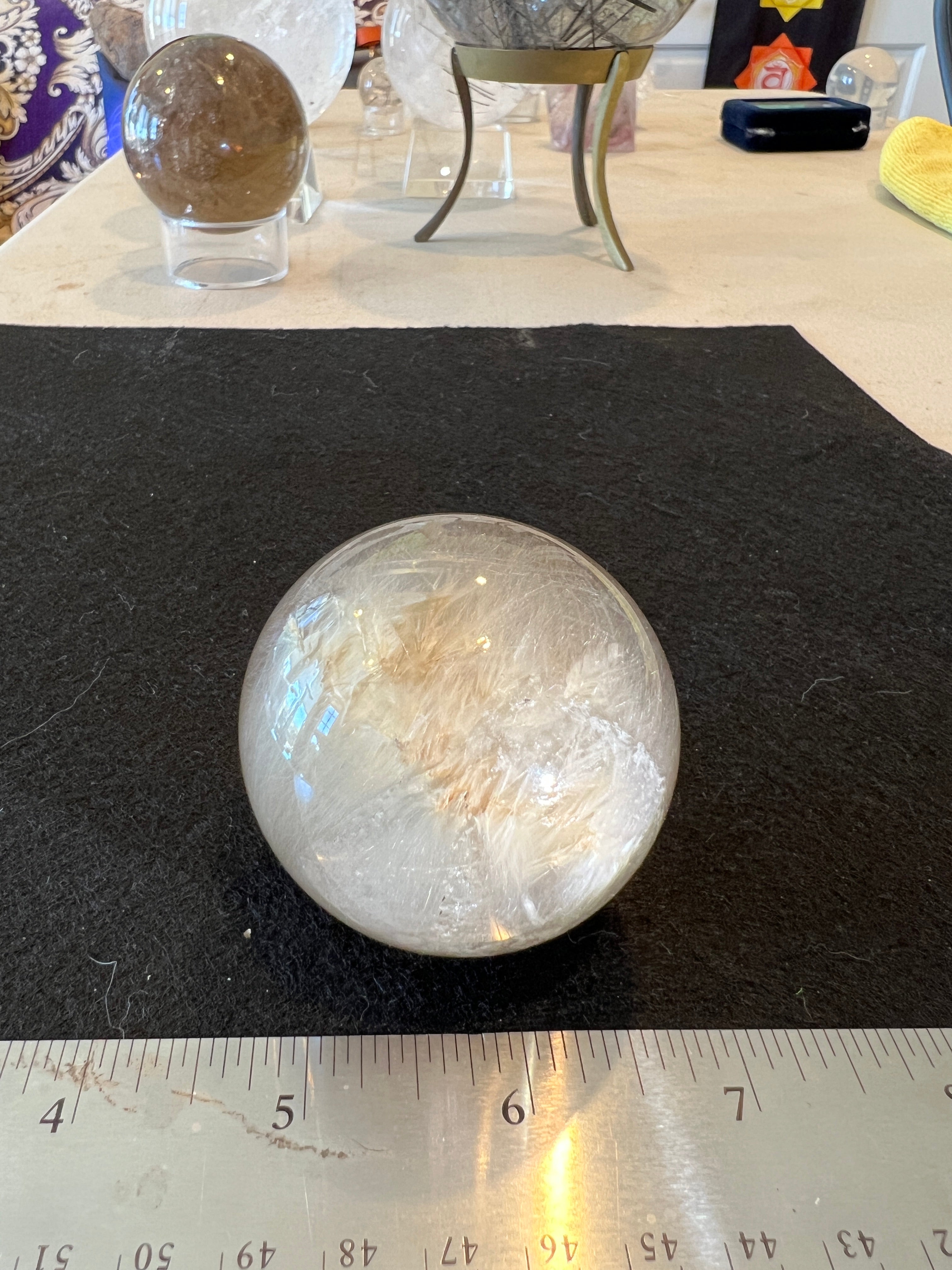 Golden Rutilated Quartz Sphere — Brazil (Item No. 14)