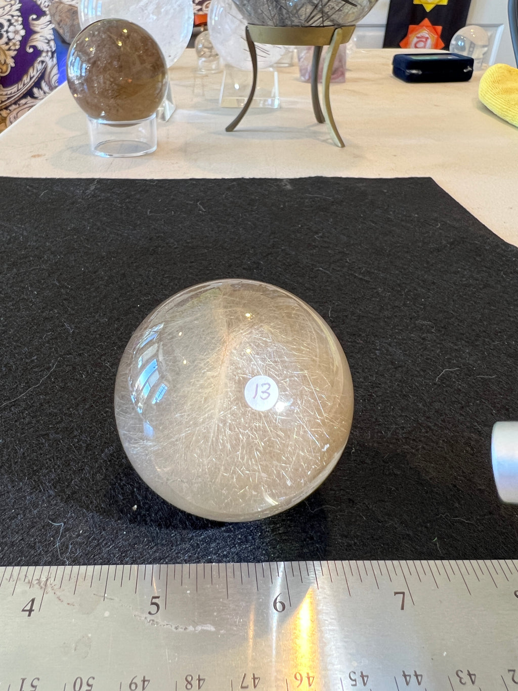 Golden Rutilated Quartz Sphere — Brazil (Item No. 14)