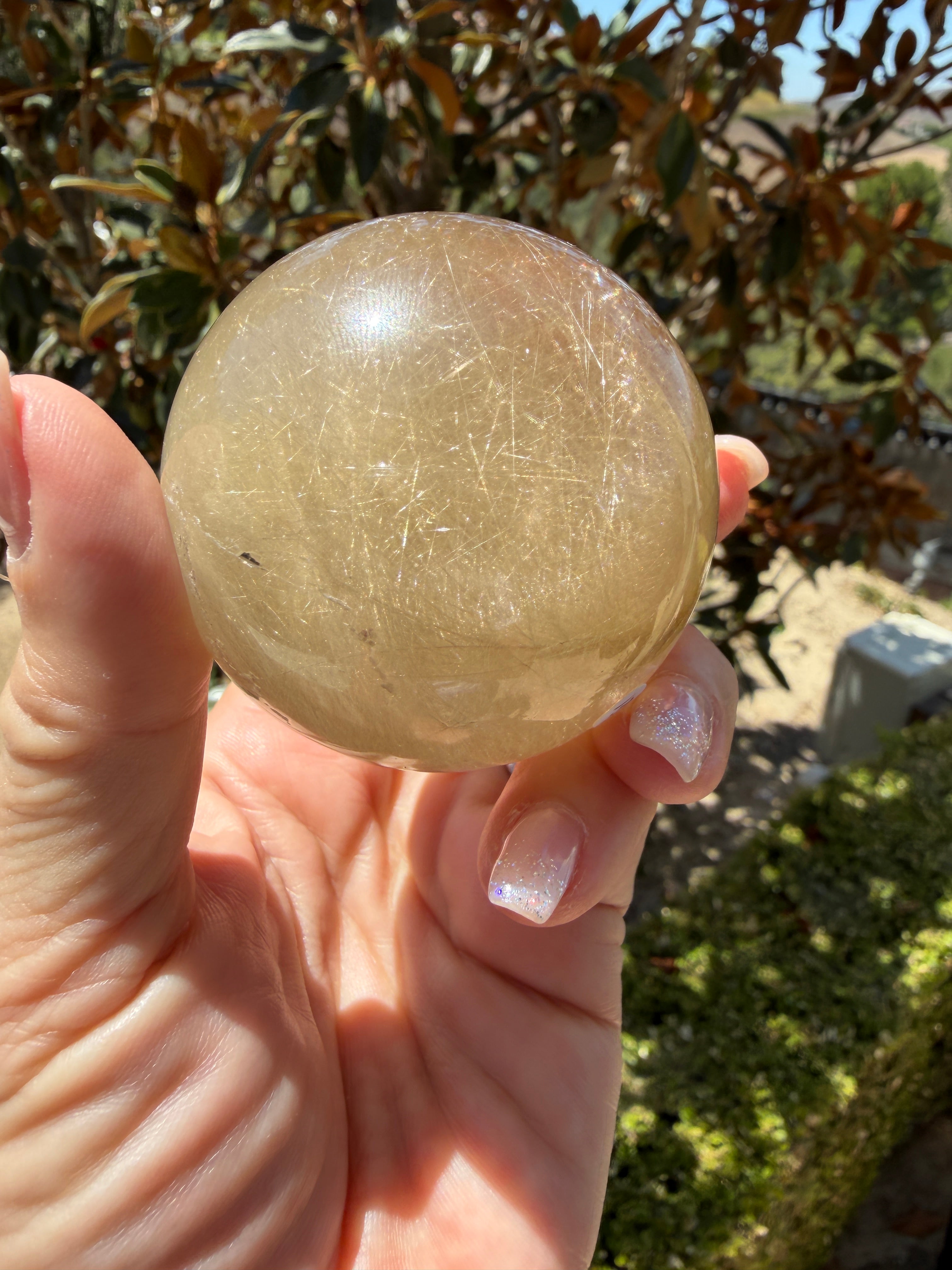 Golden Rutilated Quartz Sphere — Brazil (Item No. 14)