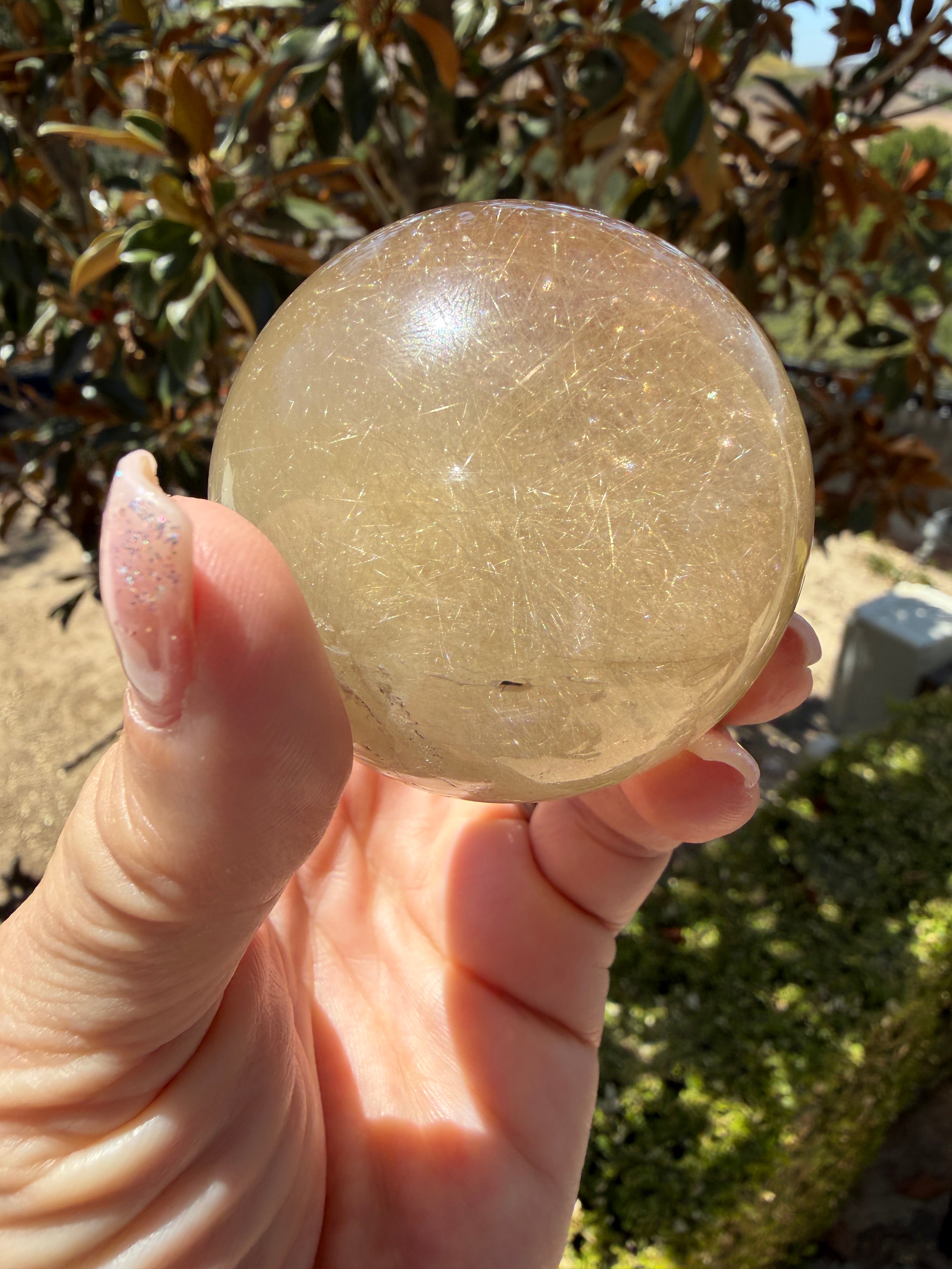 Golden Rutilated Quartz Sphere — Brazil (Item No. 14)