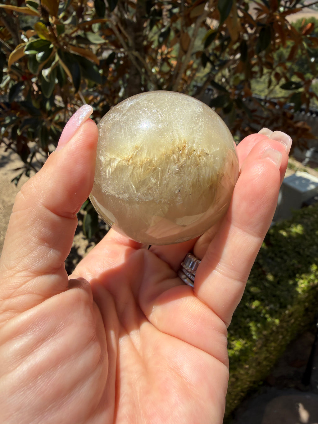 Golden Rutilated Quartz Sphere — Brazil (Item No. 14)