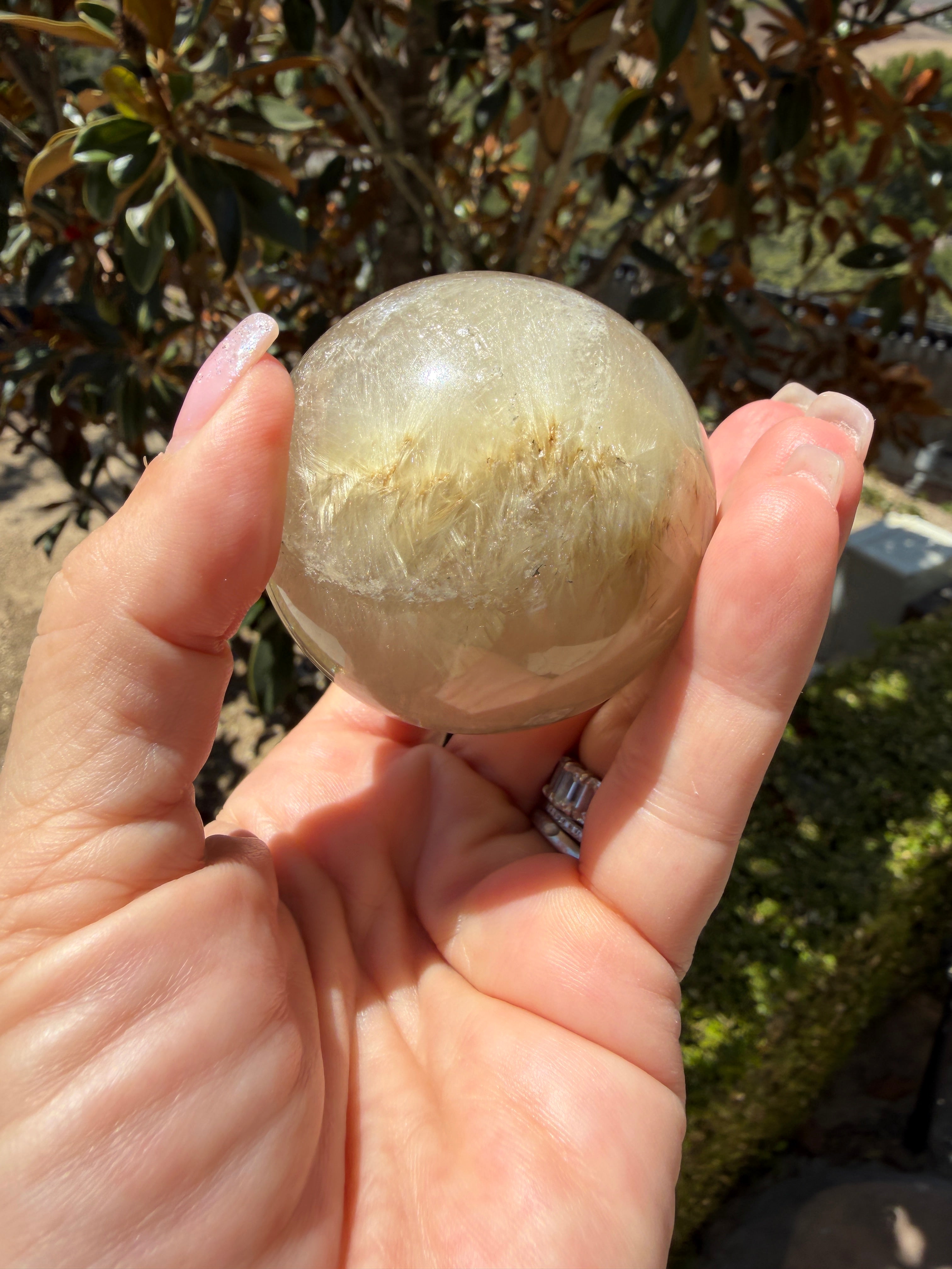 Golden Rutilated Quartz Sphere — Brazil (Item No. 14)