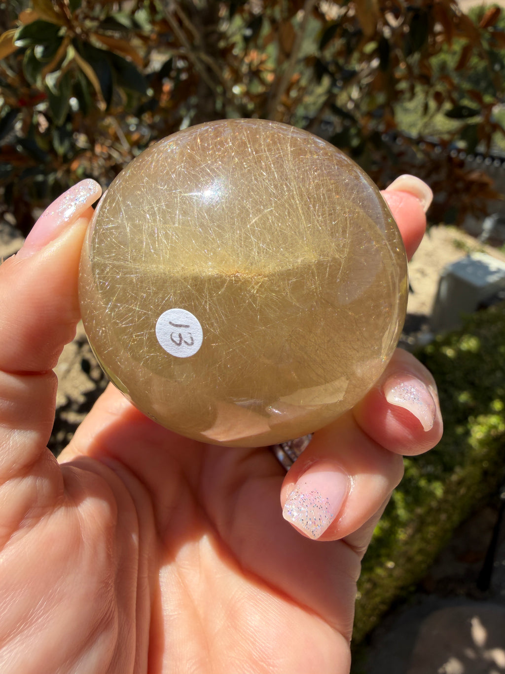 Golden Rutilated Quartz Sphere — Brazil (Item No. 14)