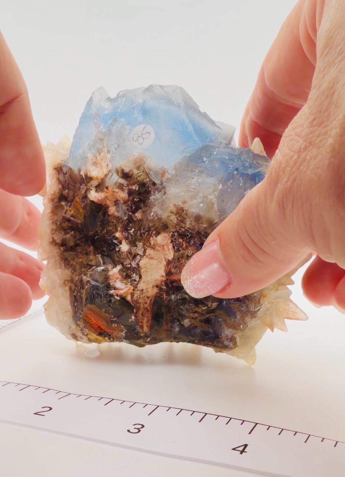 Gemmy Blue Fluorite and Calcite Crystal Specimen – Pakistan Mine Find