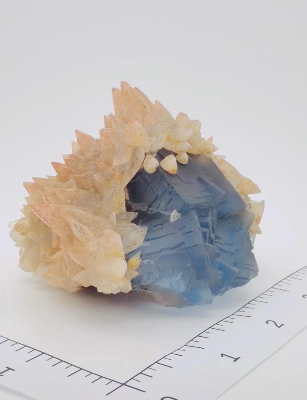 Gemmy Blue Fluorite and Calcite Crystal Specimen – Pakistan Mine Find