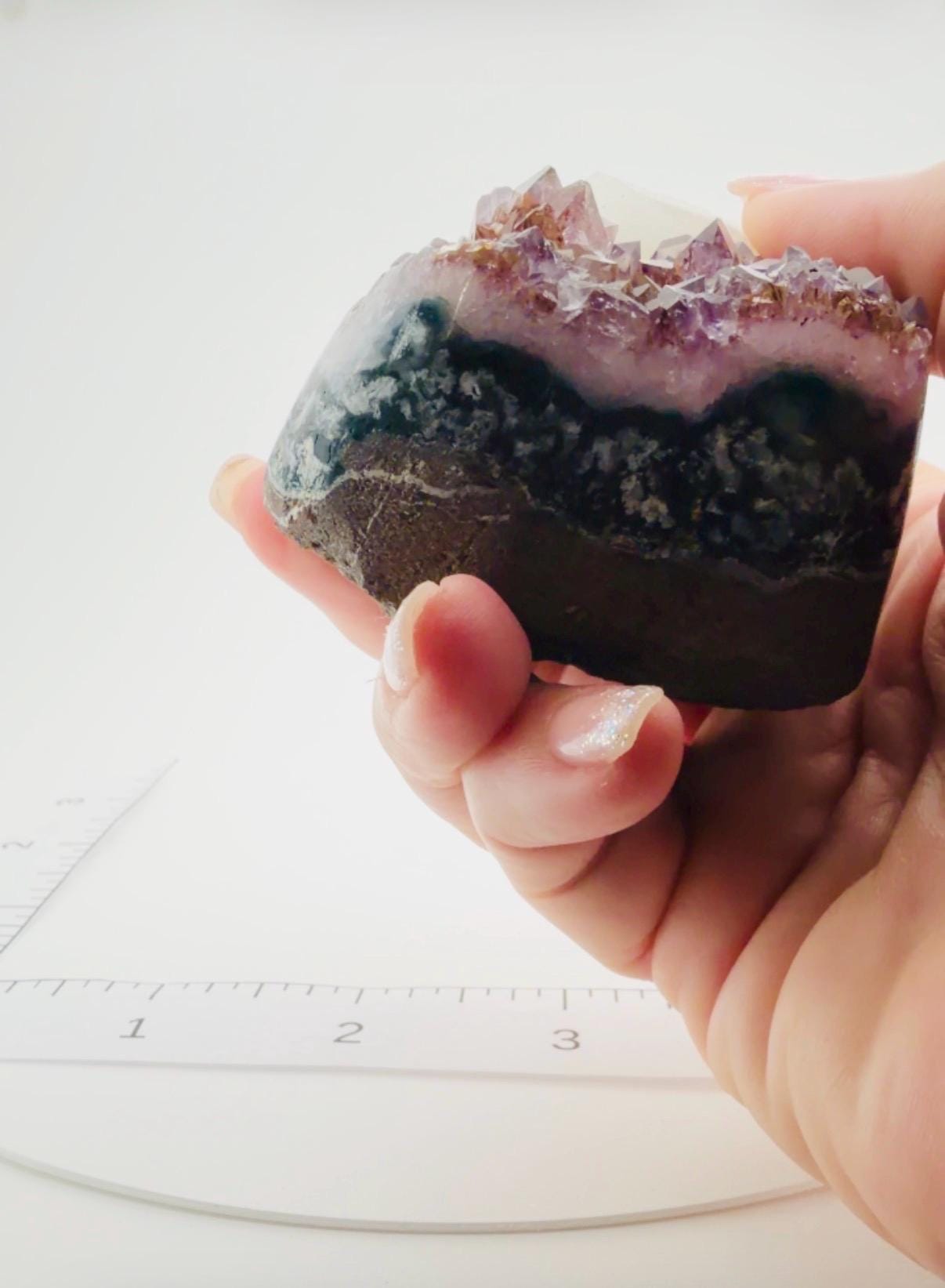 Deep Purple and orange amethyst/citrine and Calcite Crystal Specimen – Brazilian mine find