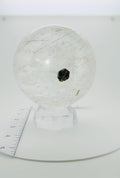 Rare Large Multi-Inclusion Quartz Sphere — Black Tourmaline, Rutile, Calcite & Green Tourmaline, Brazil (Item No. 9)