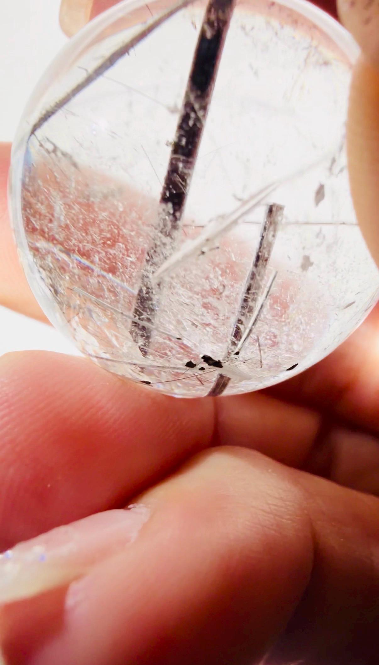 Black Tourmaline in Quartz Sphere — Brazil (Item No. 26)
