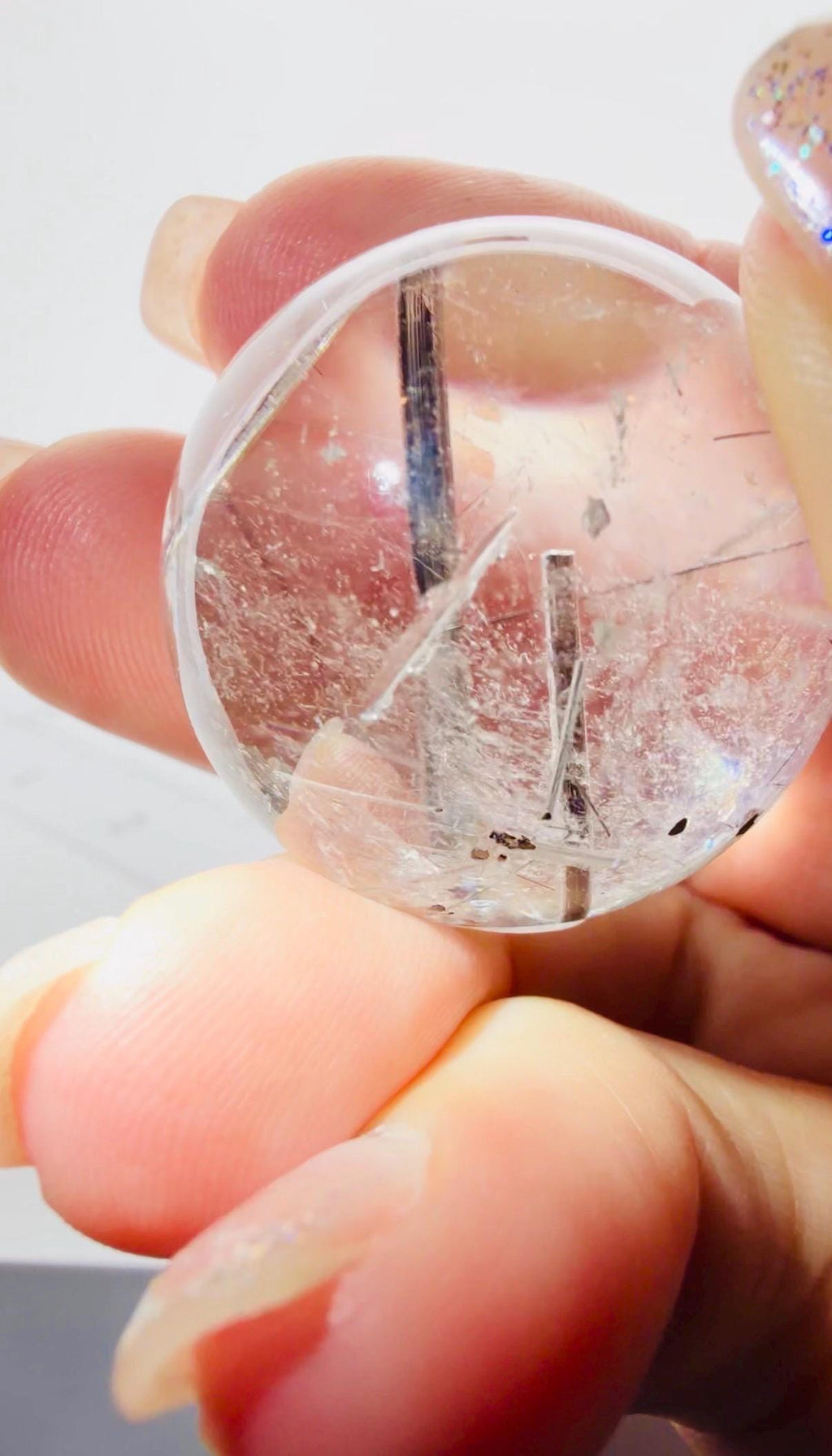 Black Tourmaline in Quartz Sphere — Brazil (Item No. 26)