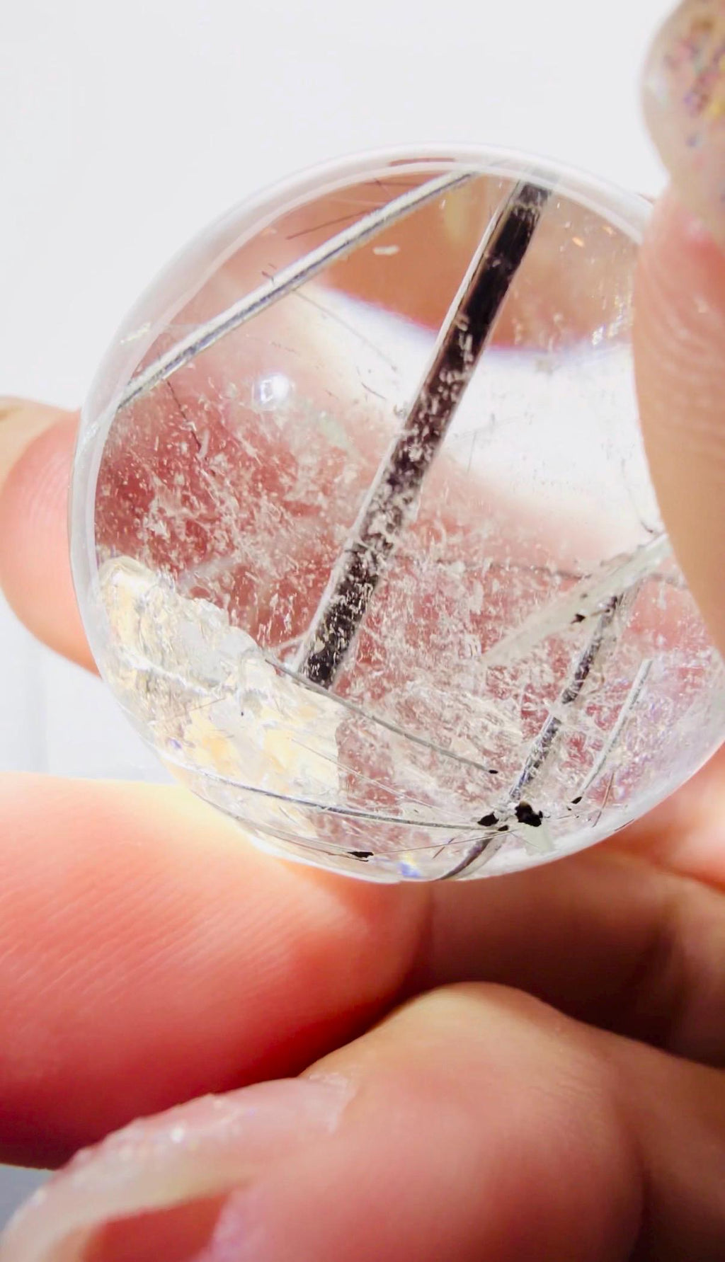 Black Tourmaline in Quartz Sphere — Brazil (Item No. 26)