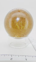 Large Smoky Golden Rutile Quartz Sphere with Shooting Star Formation — Brazil (Item No. 10)