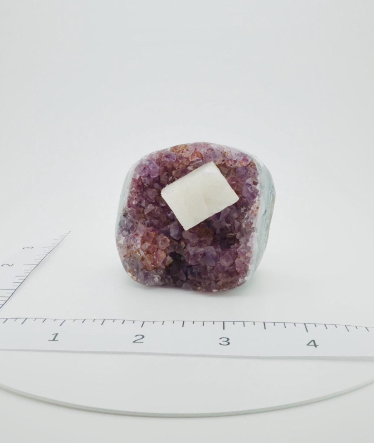Deep Purple and orange amethyst/citrine and Calcite Crystal Specimen – Brazilian mine find