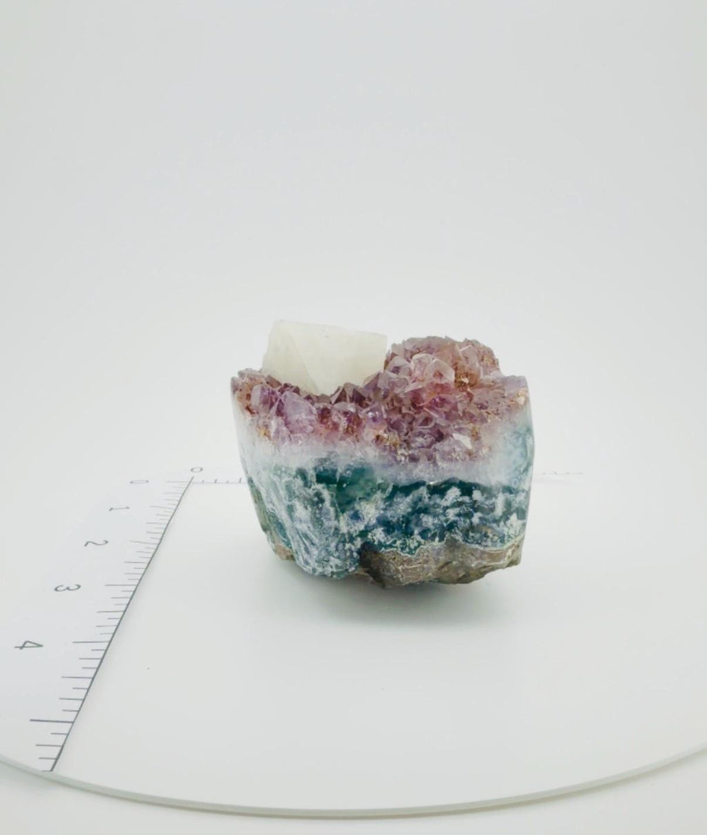 Deep Purple and orange amethyst/citrine and Calcite Crystal Specimen – Brazilian mine find