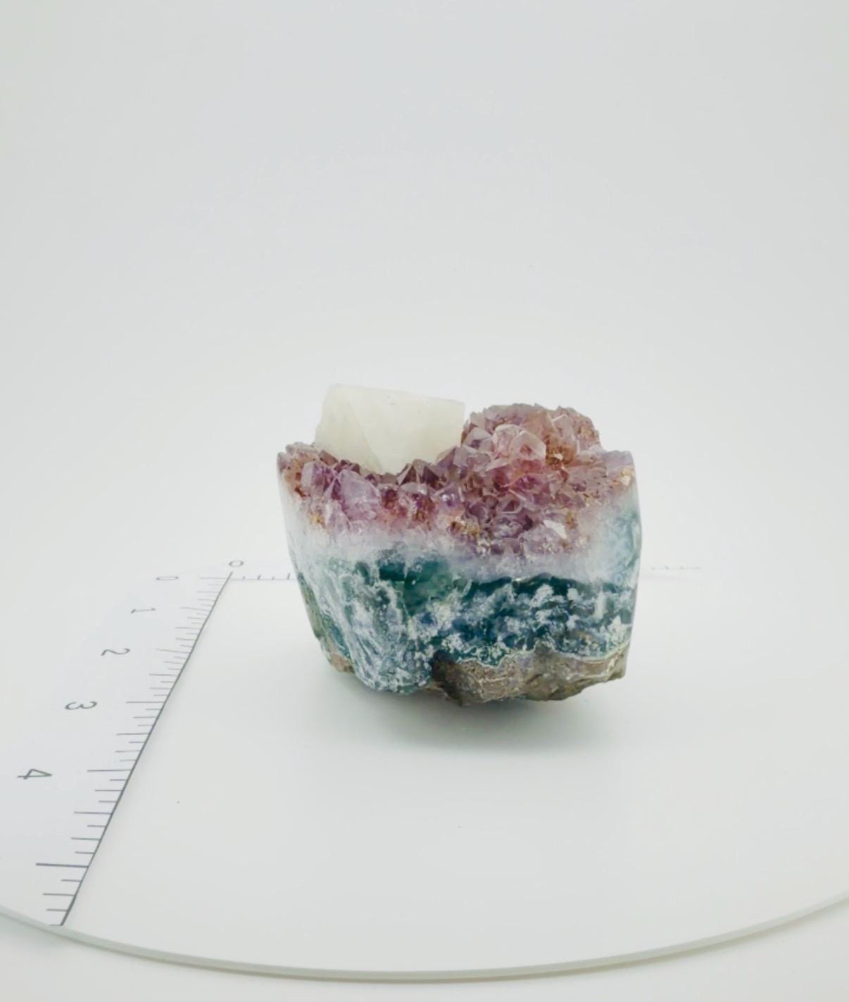 Deep Purple and orange amethyst/citrine and Calcite Crystal Specimen – Brazilian mine find