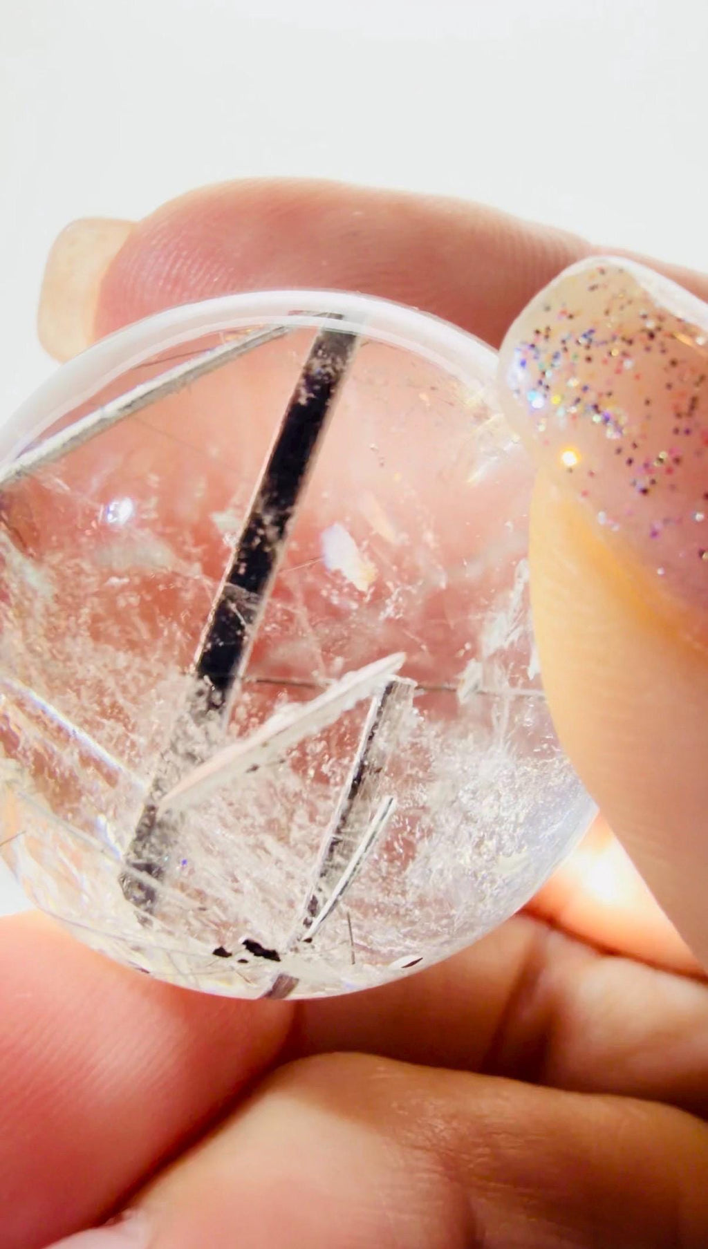 Black Tourmaline in Quartz Sphere — Brazil (Item No. 26)
