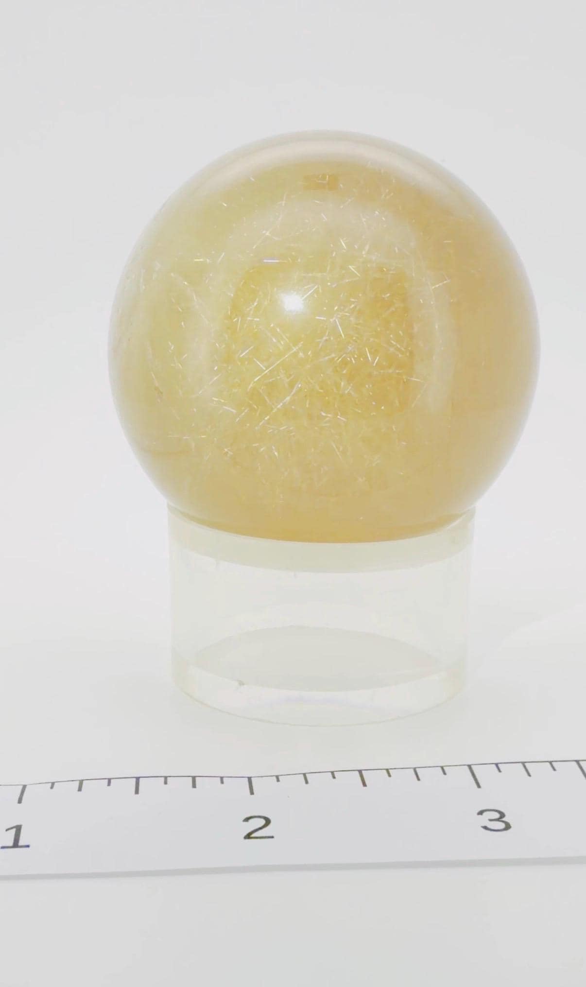 Rutilated Quartz Sphere with Angel Hair Shooting Star Golden Rutile — Brazil (Item No. 13)