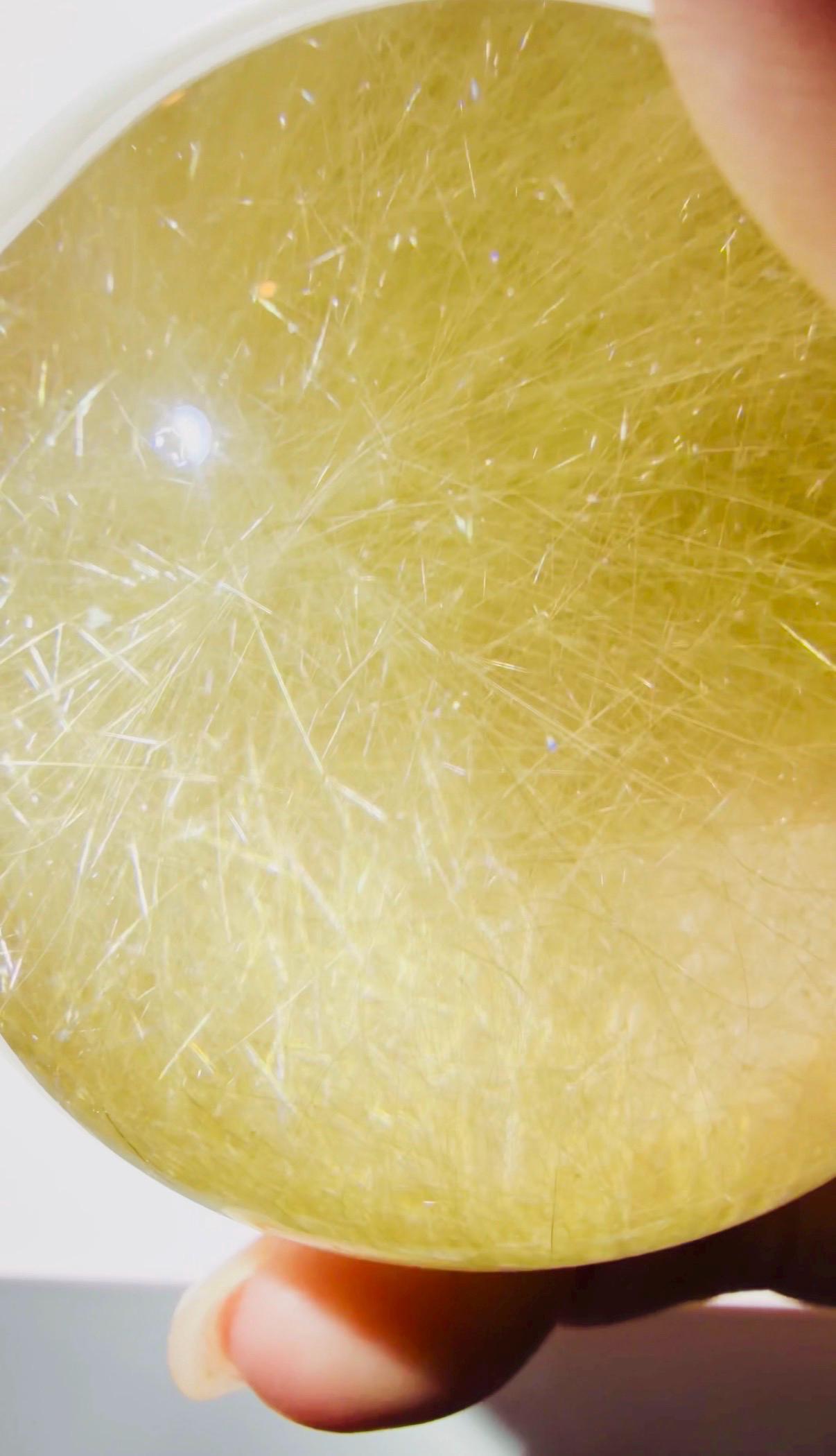 Rutilated Quartz Sphere with Angel Hair Shooting Star Golden Rutile — Brazil (Item No. 13)