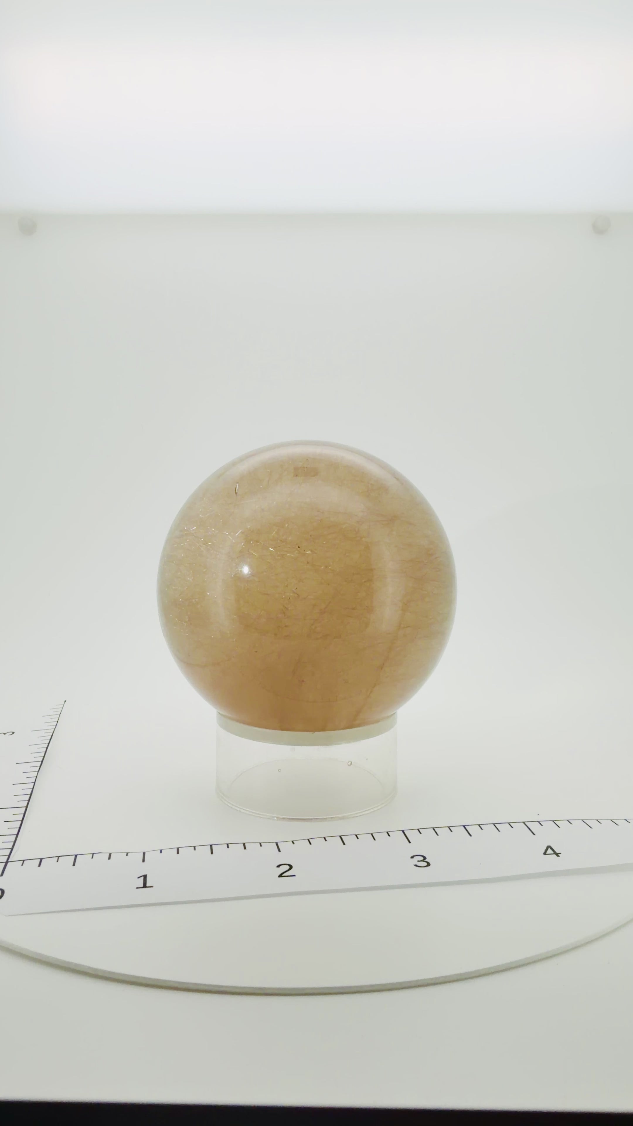 Smokey Rutilated Quartz Sphere with Shooting Star Golden Rutile — Brazil (Item No. 12)