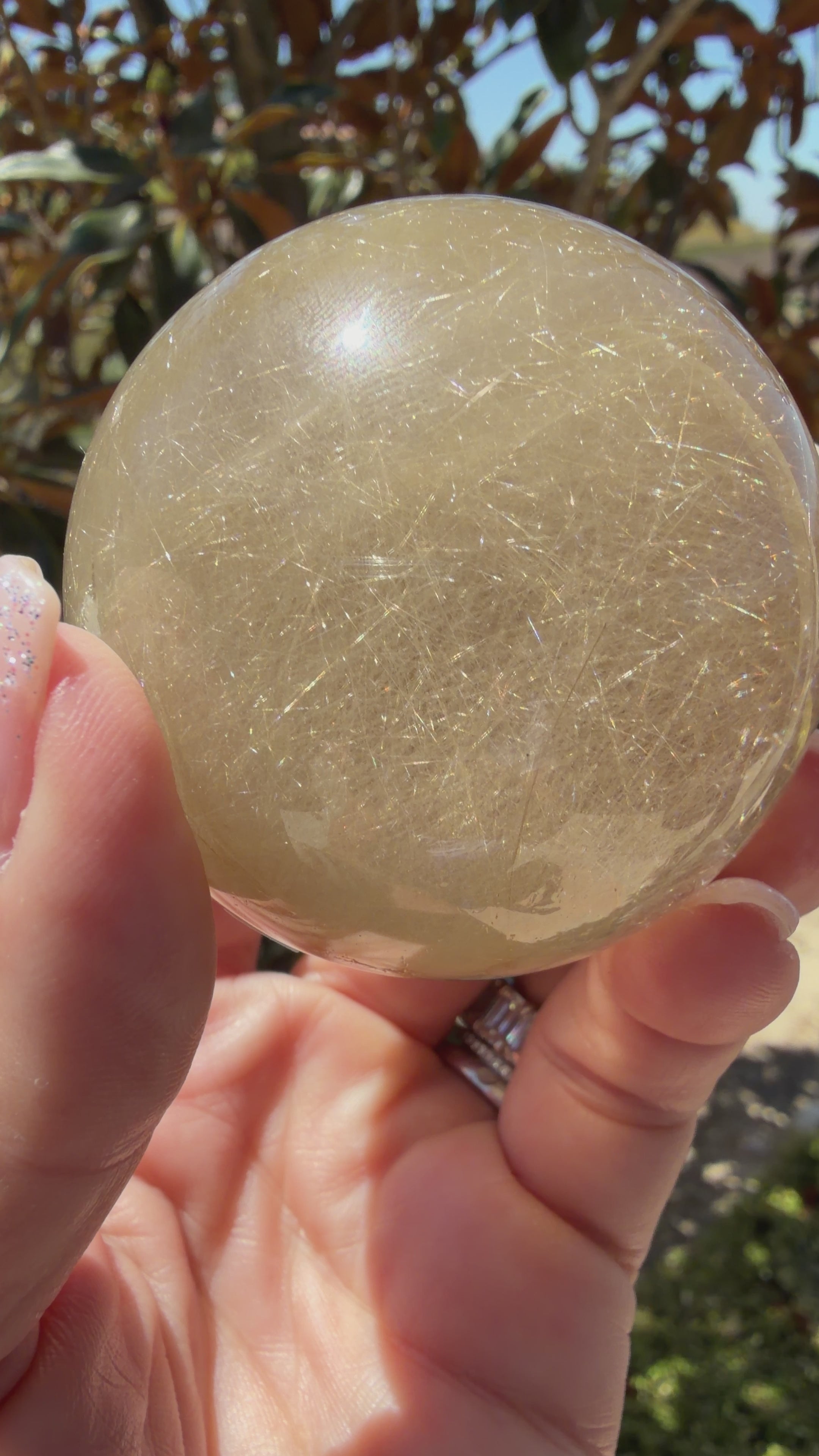Golden Rutilated Quartz Sphere — Brazil (Item No. 14)