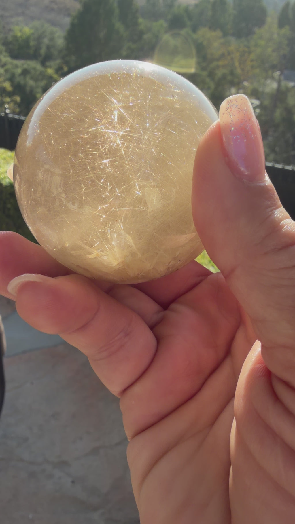 Golden Rutilated Quartz Sphere — Brazil (Item No. 14)